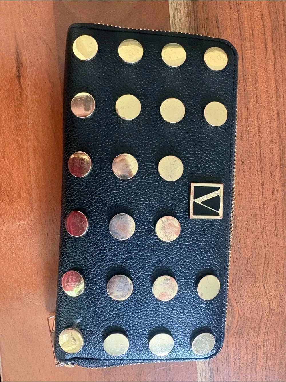 Victoria's Secret Black Wallet with Gold Studs - Picture 1 of 2